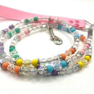 Dog Leash - Beaded - Boujee - Sparkly - Pastel Beads - Handmade